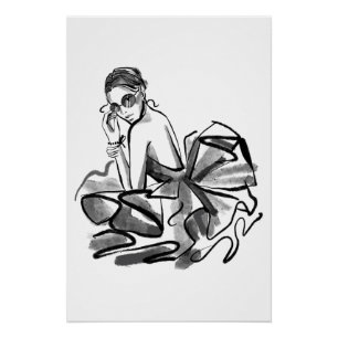 Pretty of a collection of couture fashion drawings poster