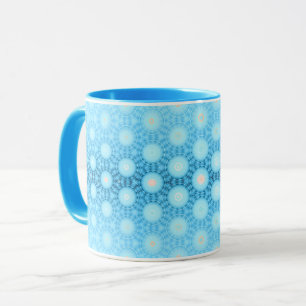Pretty Ombre Blue and Peach Geometric Mug