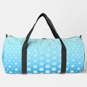 Pretty Ombre Blue and Peach Geometric Tote Duffle Bag