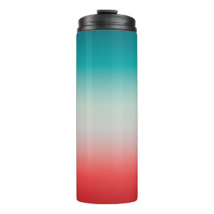 Pretty Ombre Festive Red & Teal Blue Gradient  Thermal Tumbler