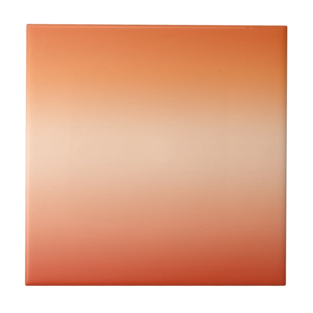 Pretty Ombre Hot Summer Orange & Apricot Gradient Tile (Front)