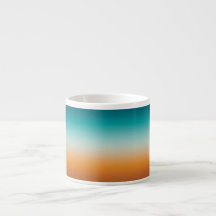 Pretty Ombre Sunny Orange & Teal Blue Gradient