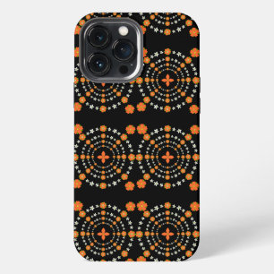 Pretty Orange and Green Garden Flowers Christmas iPhone 13 Pro Max Case