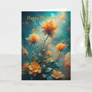 Pretty Orange Flowers Mother's Day Holiday Card