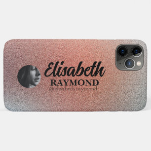 Pretty Orange Glitter Photo and Name Case-Mate iPhone Case