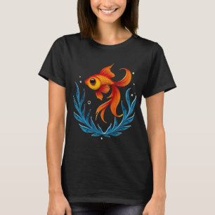 Pretty Orange Goldfish Quilling Paper Craft Water T-Shirt