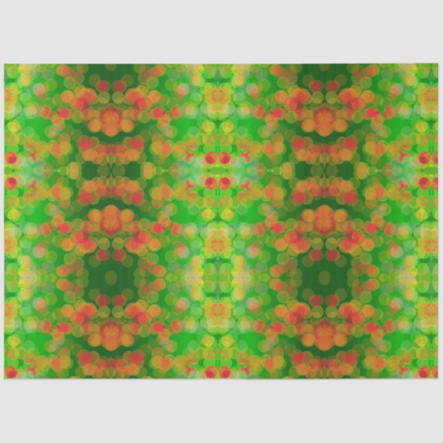  Pretty Orange Pink Green Lemon Spots Tissue Paper (Front)