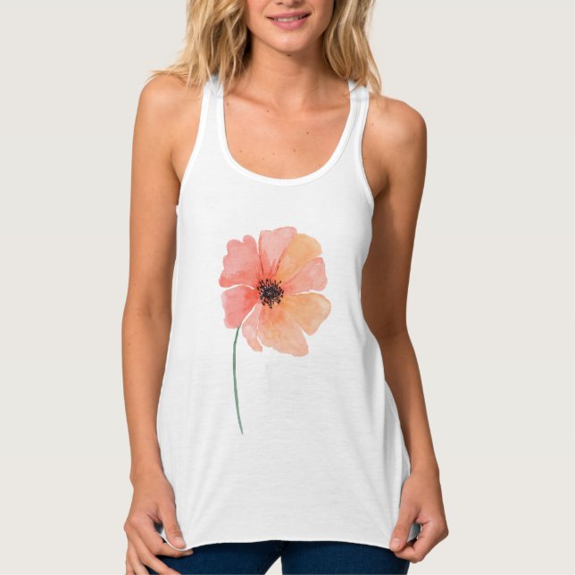 Pretty Orange Poppy Maternity Tank (Front)