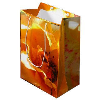 Pretty Orange Rose Medium Gift Bag