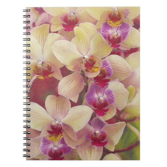 Pretty Orchid Flowers Art Journal Notebook (Front)