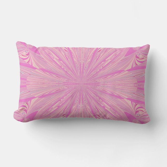 Pretty Orchid Purple Beautiful Abstract Flower Lumbar Cushion (Front)