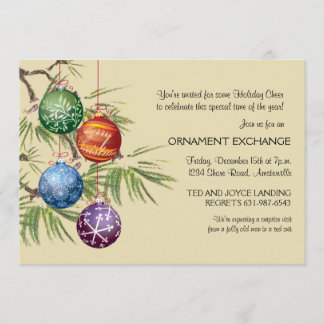 Pretty Ornaments - Holiday Party Invitation