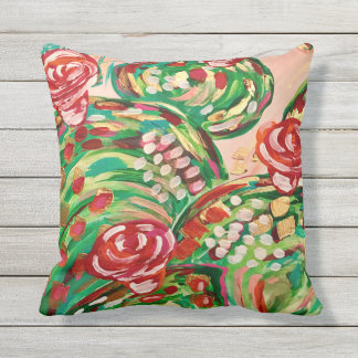 Pretty outdoor pillows/ outdoor decor/ cactus cushion