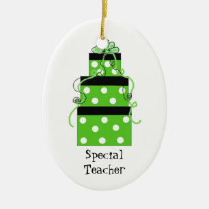 Pretty Packages for a Special Teacher Ceramic Tree Decoration