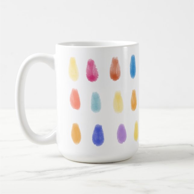 Pretty Paint Drops Original Colour Pattern Coffee Mug (Left)