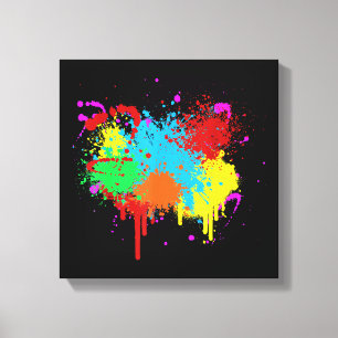 Pretty Paint Splatter Painting Abstract Art Paint  Canvas Print