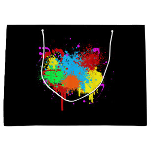 Pretty Paint Splatter Painting Abstract Art Paint  Large Gift Bag