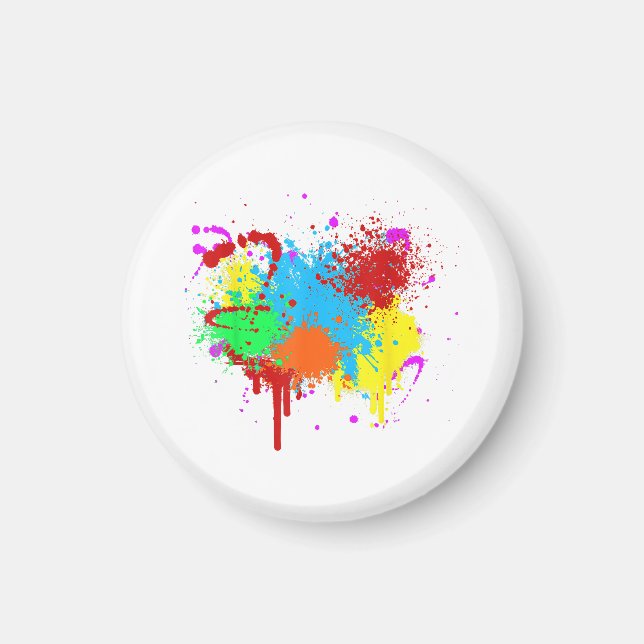 Pretty Paint Splatter Painting Abstract Art Paint  Magnet (Front)