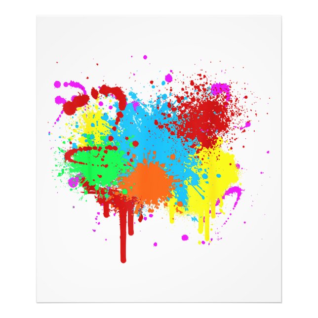 Pretty Paint Splatter Painting Abstract Art Paint  Photo Print (Front)