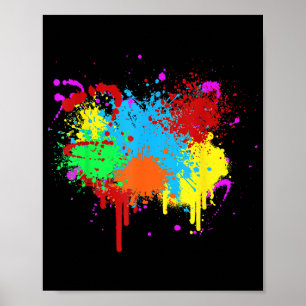 Pretty Paint Splatter Painting Abstract Art Paint  Poster