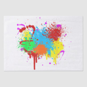 Pretty Paint Splatter Painting Abstract Art Paint  Tissue Paper