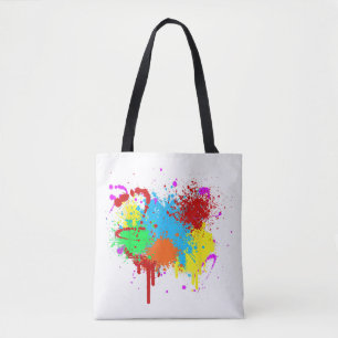 Pretty Paint Splatter Painting Abstract Art Paint Tote Bag