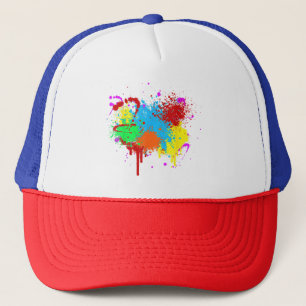 Pretty Paint Splatter Painting Abstract Art Paint  Trucker Hat