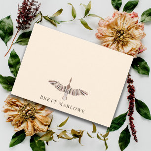 Pretty Painted Bird Cream Flat Note Card