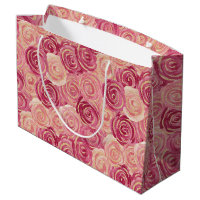 Pretty Painted Roses Print Large Gift Bag