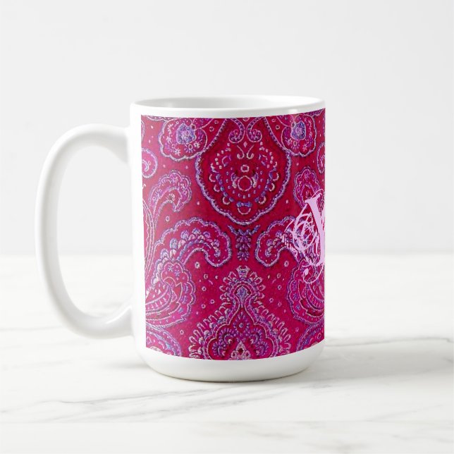 Pretty Paisely monogram Coffee Mug (Left)