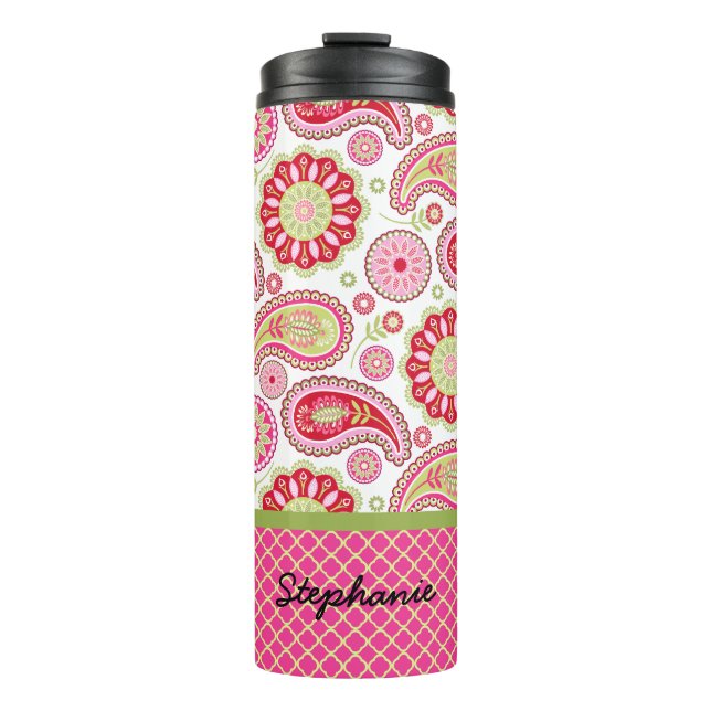 Pretty Paisley Custom Thermal Tumbler (Front)