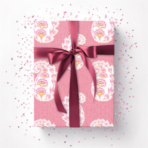 Pretty Paisley in Pink and Orange Wrapping Paper