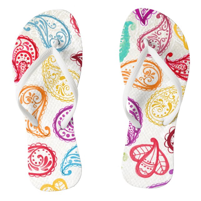 Pretty Paisley Pattern Jandals (Footbed)