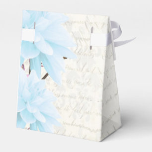 Pretty pale blue floral flower blossom wedding favour box