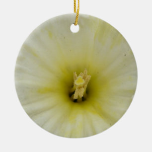 Pretty Pale Daffodil Custom Birthday Ceramic Tree Decoration