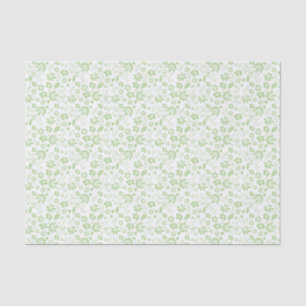 Pretty Pale Green Tropical Spring Flowers Tissue Paper