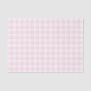 Pretty Pale Pink Gingham Checked Pattern Tissue Paper