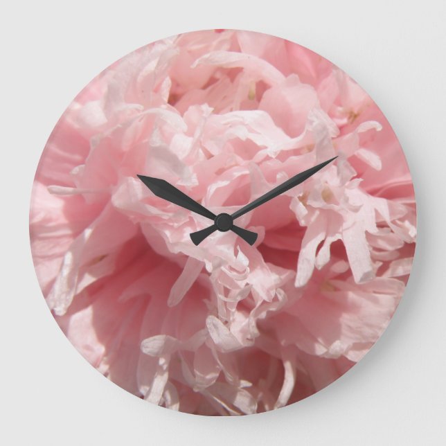 Pretty Pale Pink Poppy Wall Clock (Front)