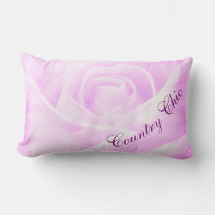 Pretty Pale Purple Roses Country Chic design Lumbar Cushion