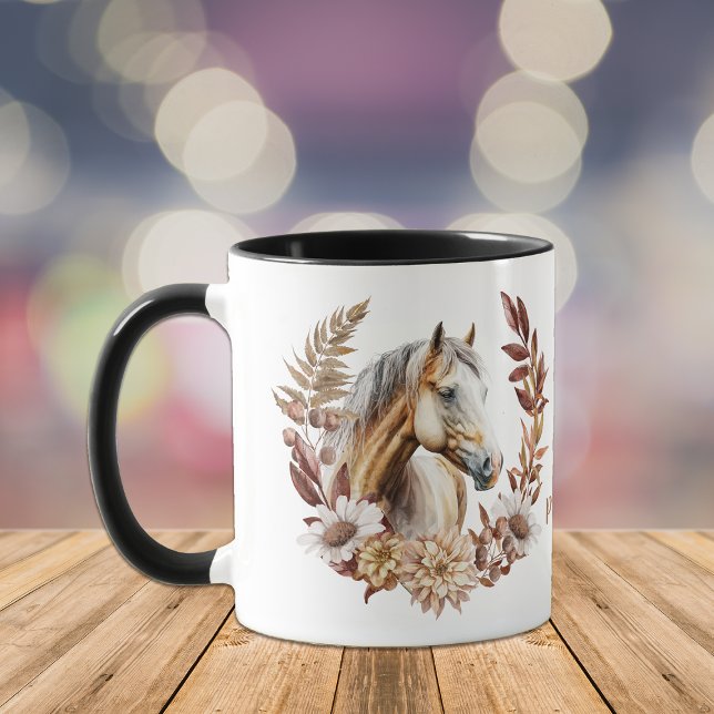 Pretty Palomino Quarterhorse Autumn Wreath Mug (Creator Uploaded)