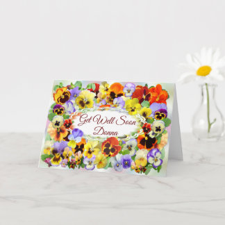 Pretty Pansies Get Well Greeting Card