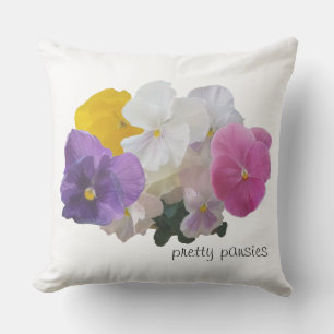Pretty Pansies In Pastel Colours Cushion