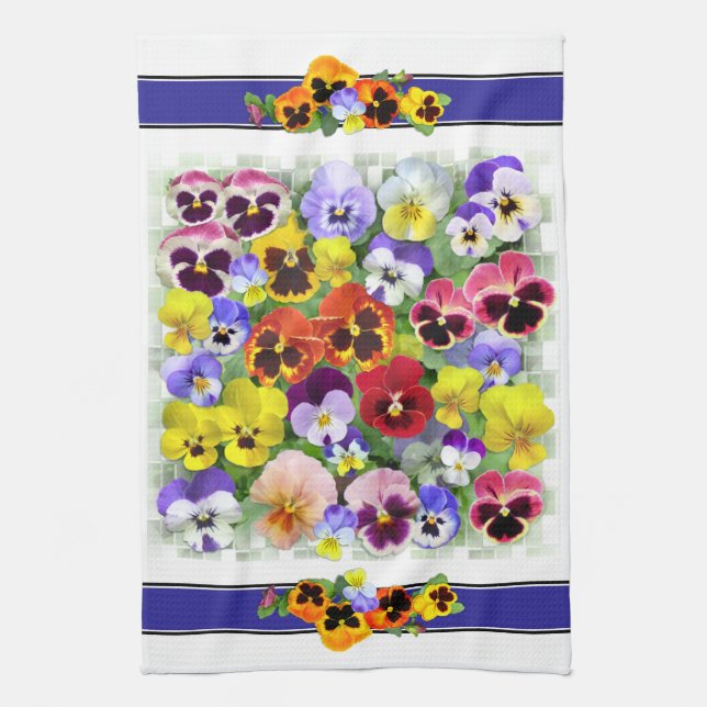 Pretty Pansies Kitchen Towel (Vertical)