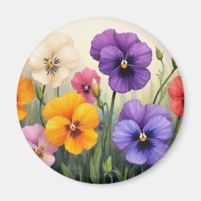 Pretty Pansies Magnet (Front)
