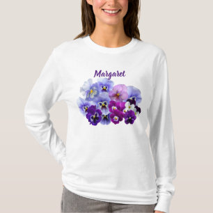 Pretty Pansies Personalised Floral T-Shirt