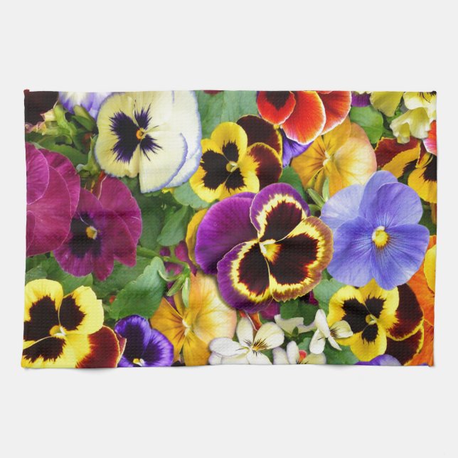 Pretty Pansies Tea Towel (Horizontal)