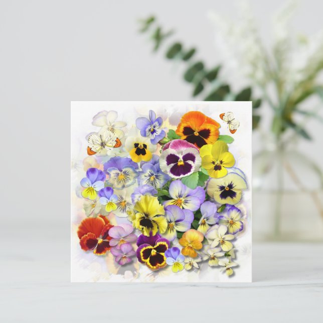 Pretty Pansy Collage Custom Text  (Standing Front)
