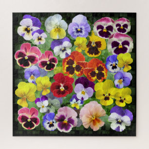 Pretty Pansy Collage Jigsaw Puzzle