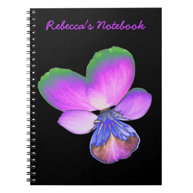 Pretty Pansy Customisable Notebook (Front)