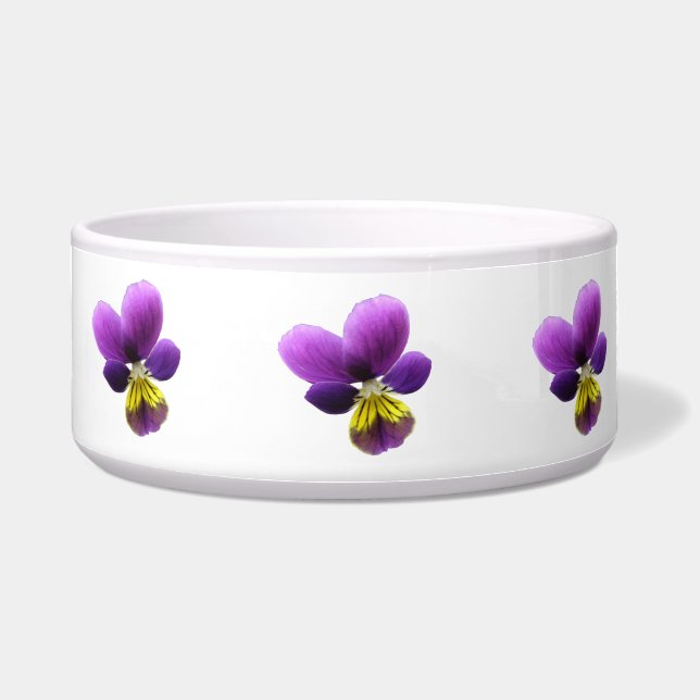 Pretty Pansy Dog Bowl (Front)